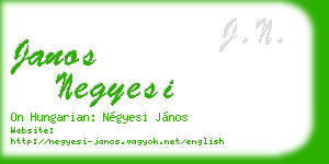 janos negyesi business card
